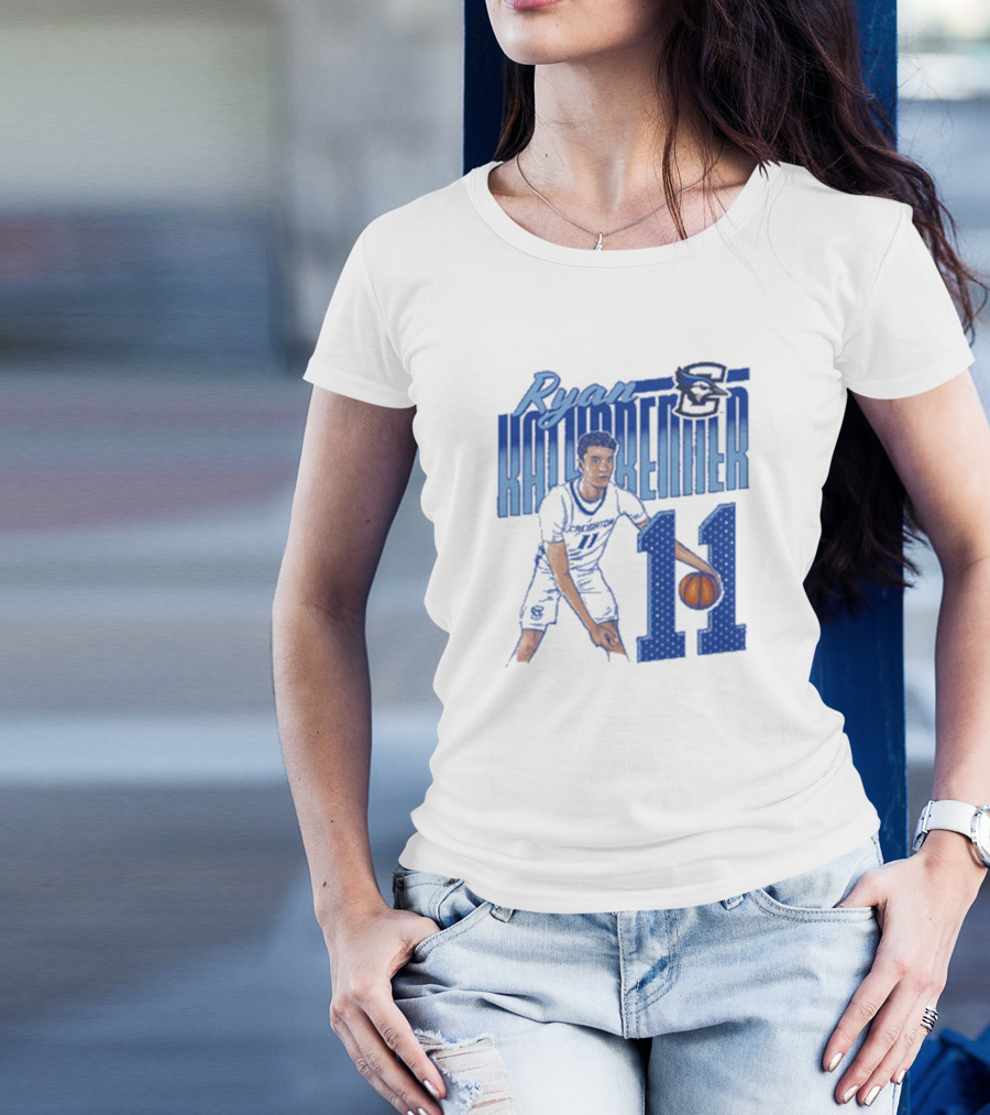 Ryan Kalkbrenner Creighton Bluejays Number 11 Cartoon Big East Conference T-Shirt