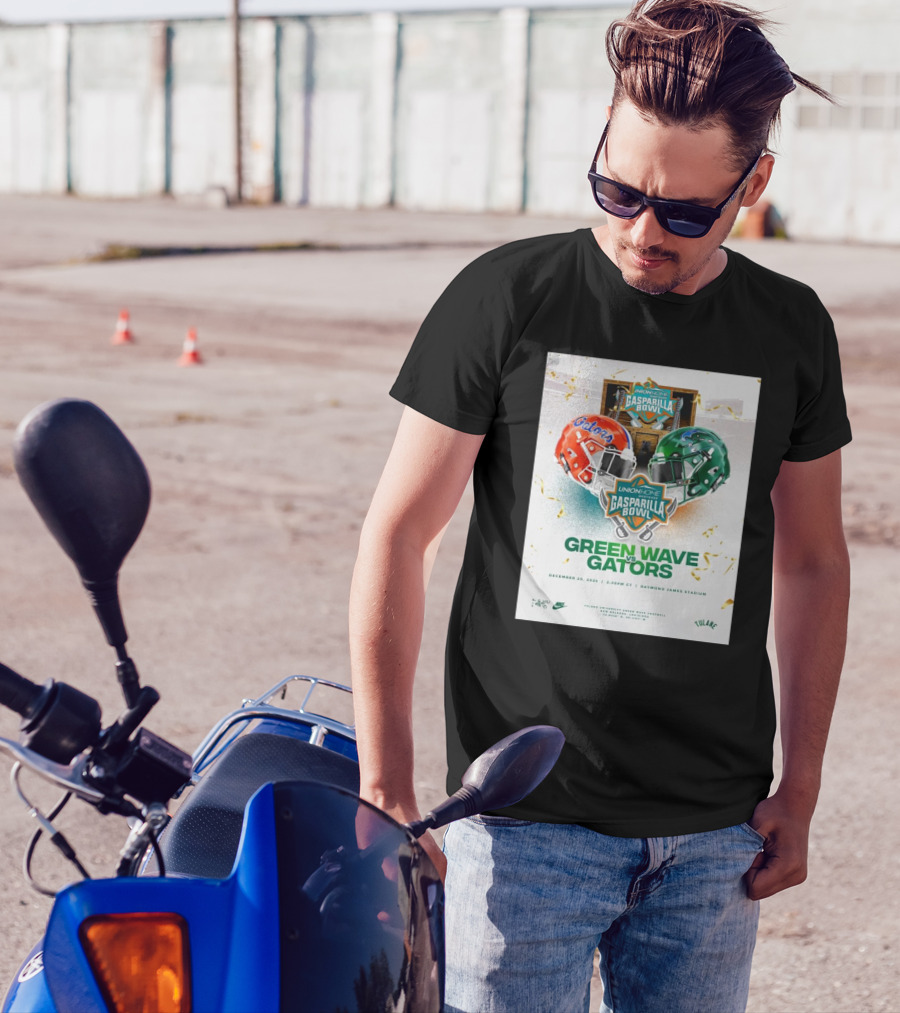 Green Wave Vs Gators Union Home Gasparilla Bowl December 20 2024 Raymond James Stadium T-Shirt