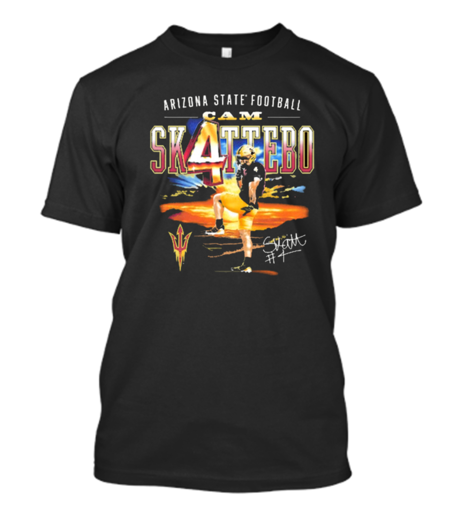 Arizona State Sun Devils Cam Skattebo Number 4 Football 90s T-Shirt