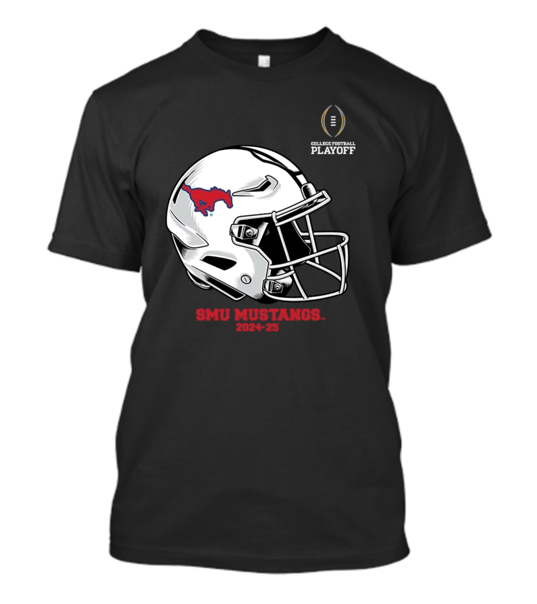 SMU Mustangs College Football Playoff 2024-25 Helmet T-Shirt