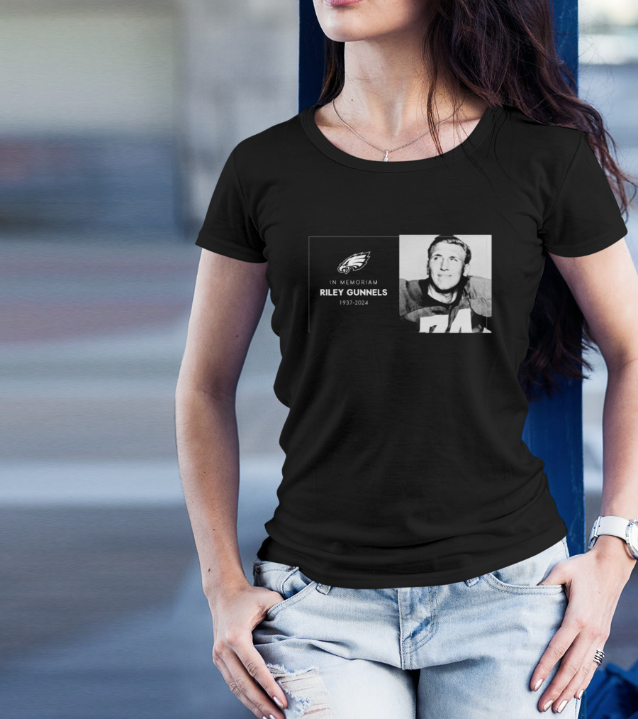 Philadelphia Eagles NFL In Memoriam Riley Gunnels 1937–2024 T-Shirt