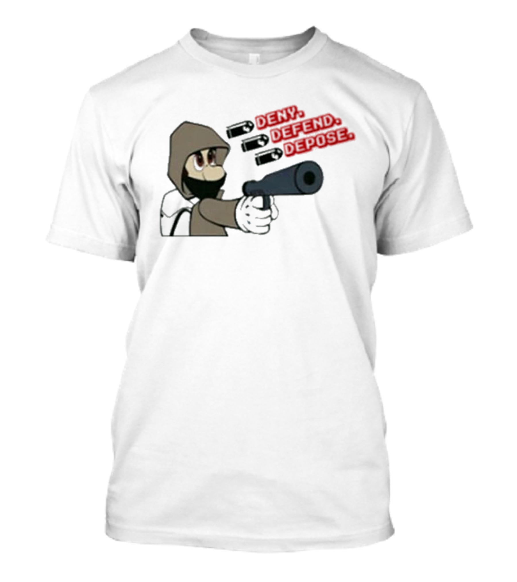 Luigi Mangione Hoodie Character Deny Defend Depose Cartoon Game T-Shirt