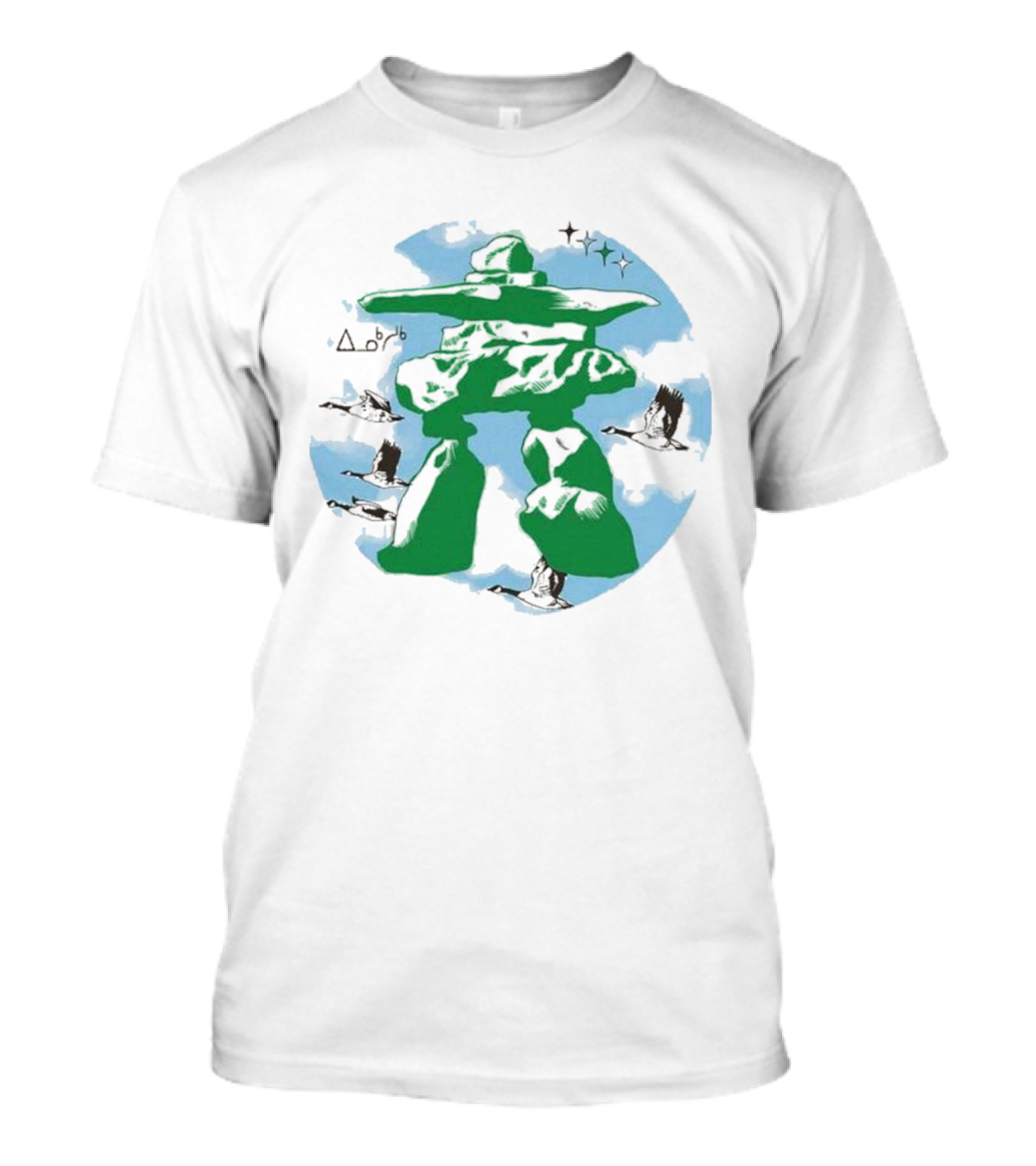 Goose Cotter Geese 2024 Painting Delta Symbol Starry Sky Flying Birds T-Shirt
