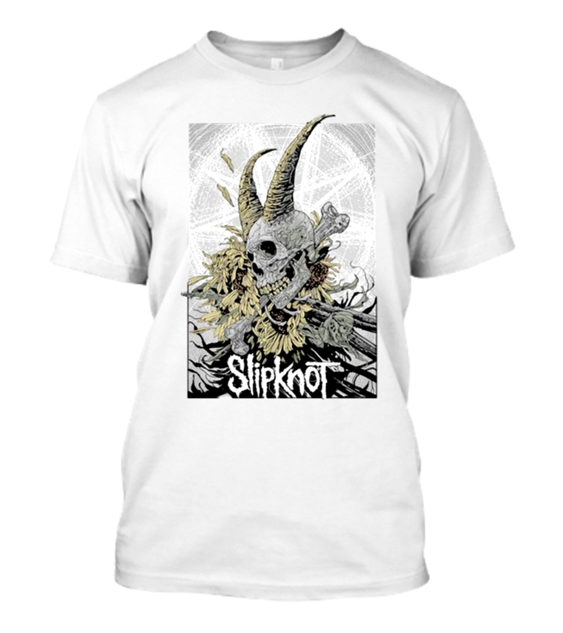 Slipknot Horned Skull Illustration Co-op Live Arena Manchester UK Tour Dec 17 T-Shirt