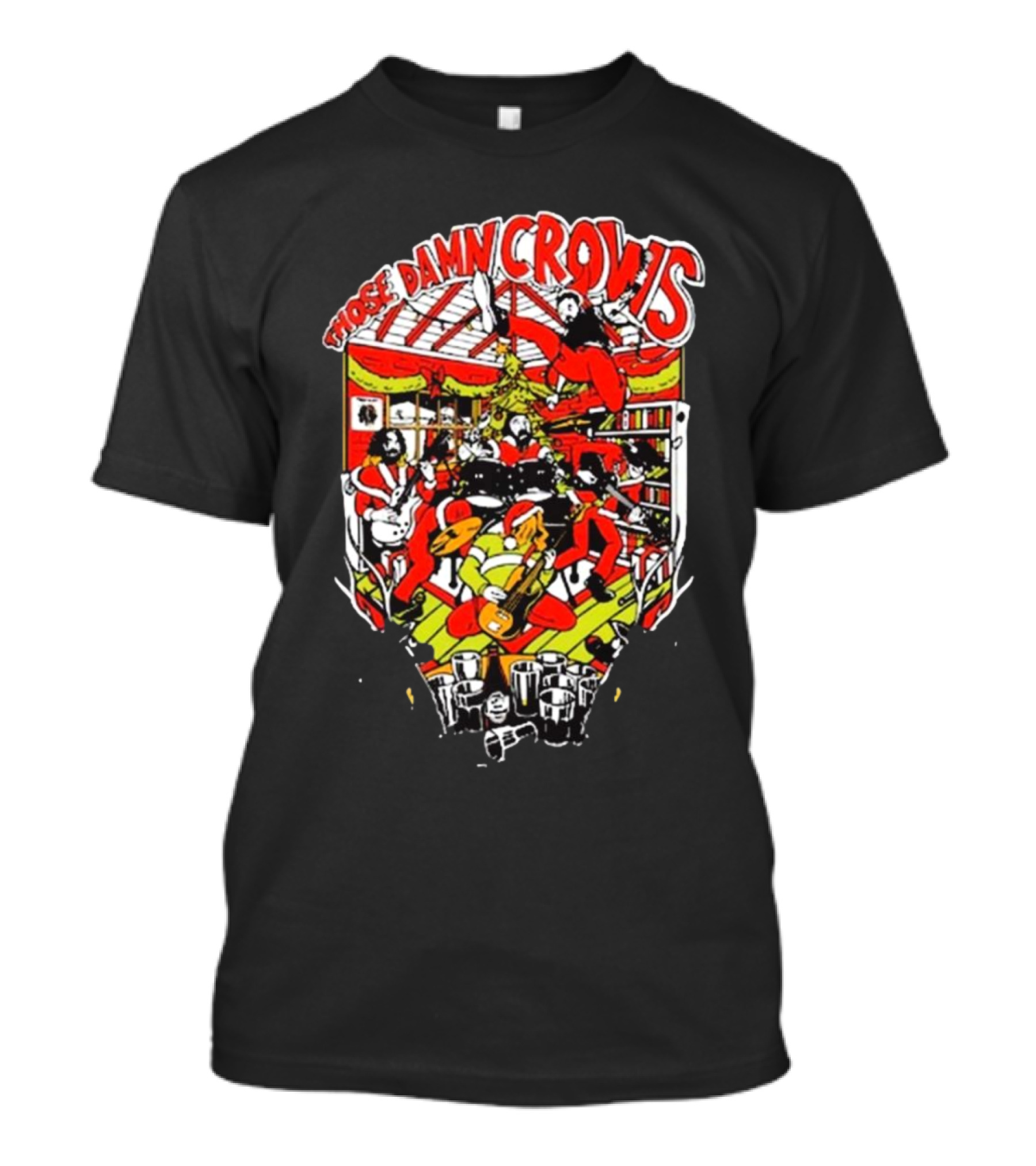 Those Damn Crows 2024 Santa’s Lodge Crowsmas Painting T-Shirt