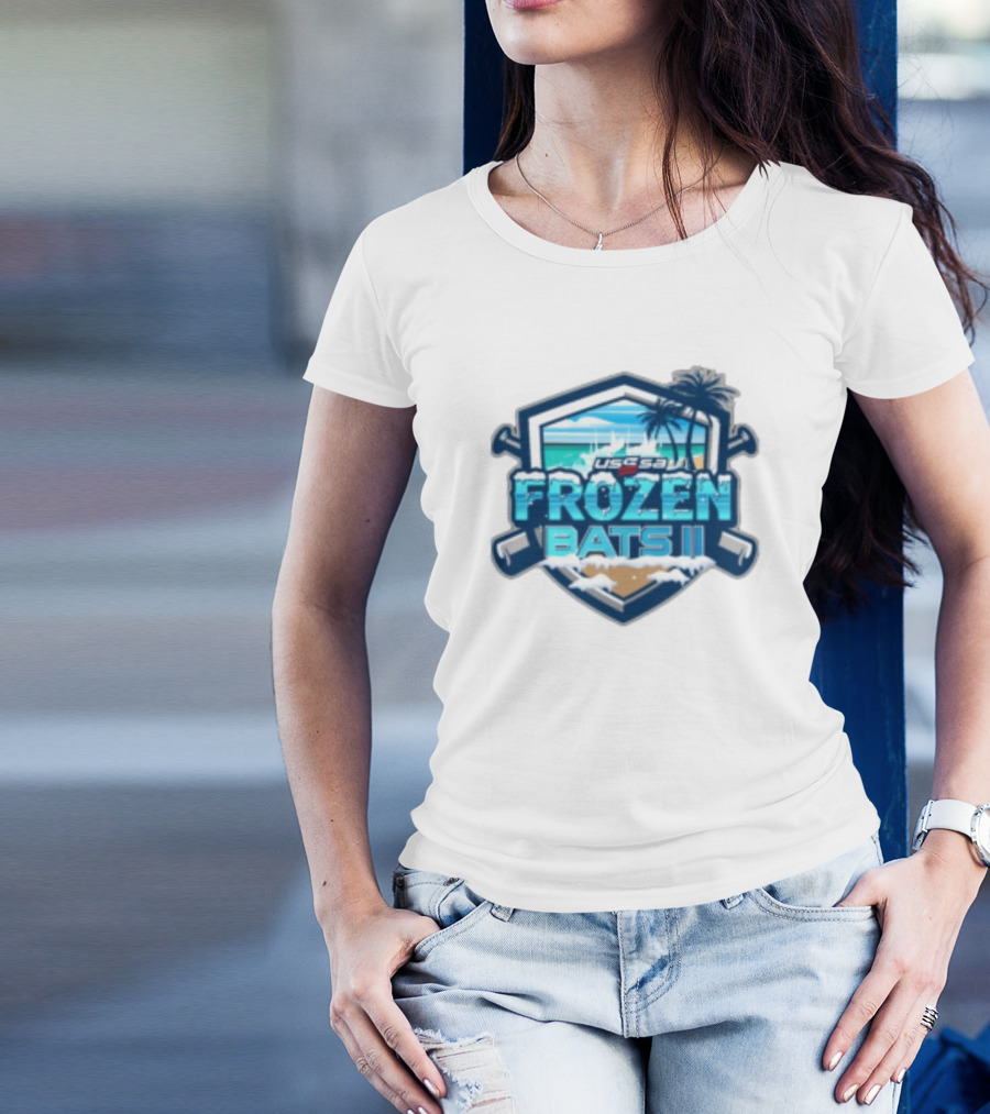 USSSA Frozen Bats II February 22-23 2025 Baseball Tropical Palm Beach Shield T-Shirt