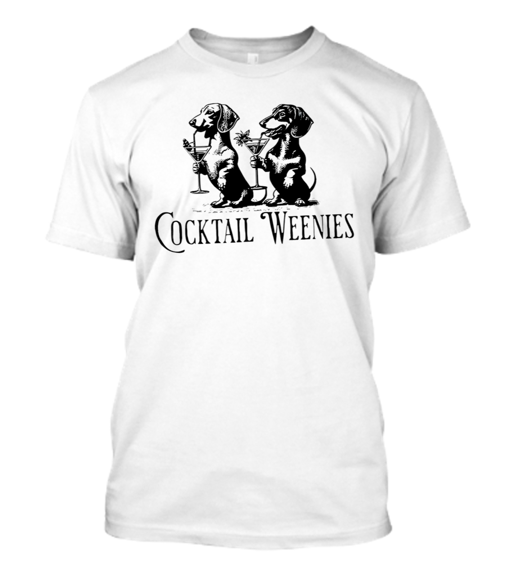 Cocktail Weenies Dachshund Pair With Drinks T-Shirt