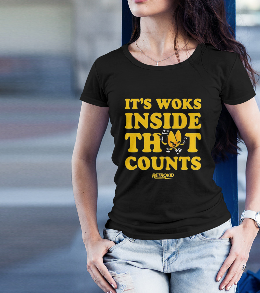 It's Woks Inside That Counts Retrokid Playful Iconic Yellow T-Shirt