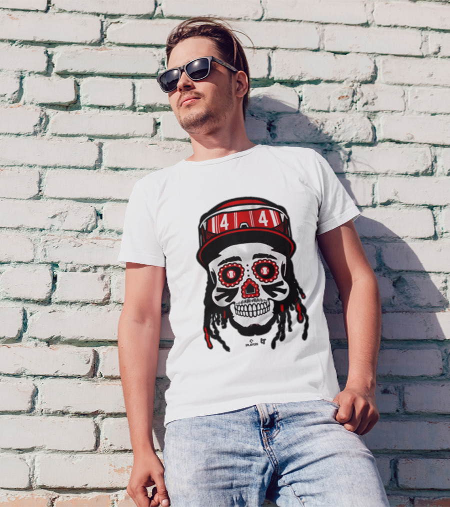 Elly De La Cruz 44 Sugar Skull Cincinnati Reds T-Shirt