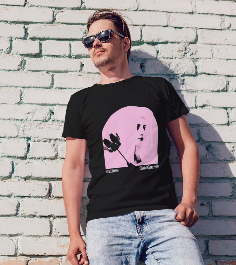 The Church Seance Pink Portrait With Flower T-Shirt