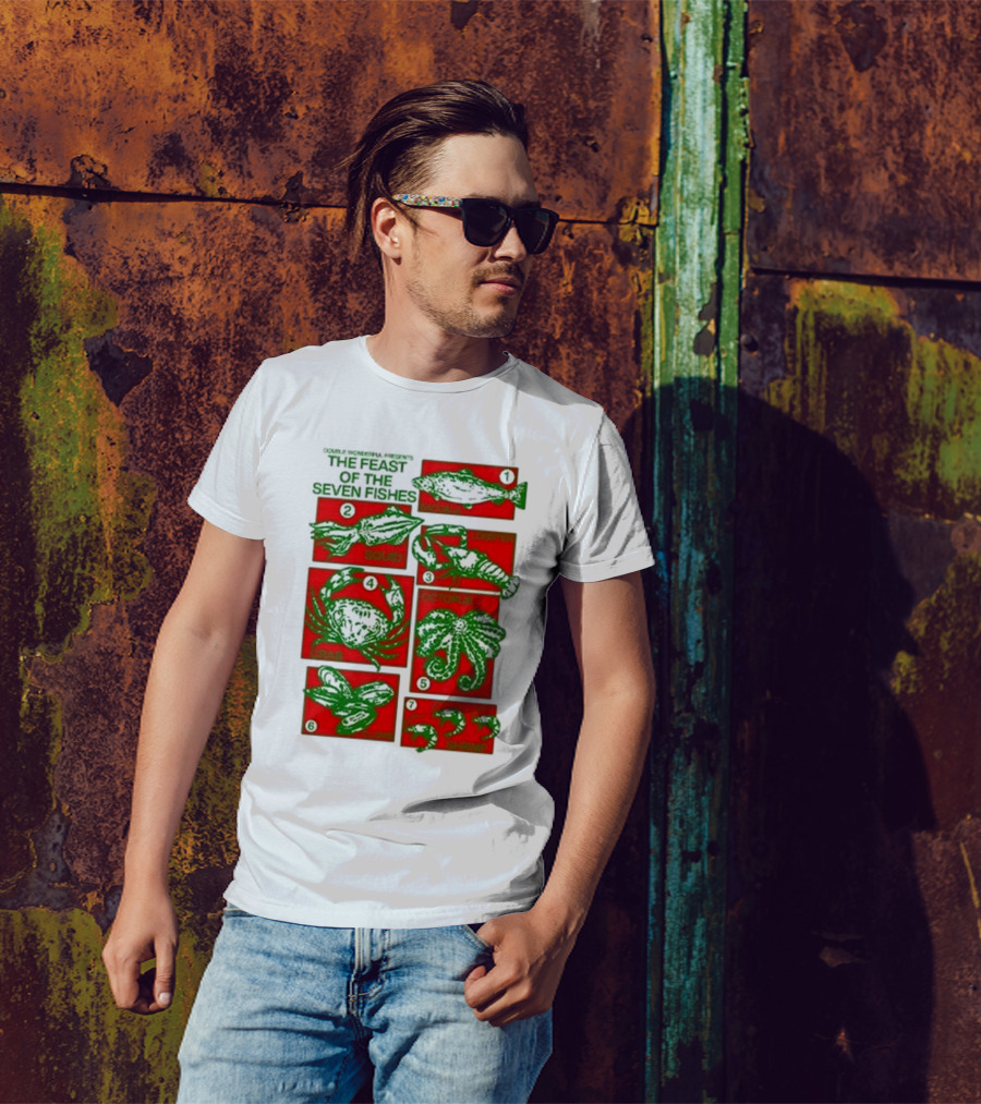 Double Wonderful Presents The Feast Of The Seven Fishes Fish Squid Lobster Crab Octopus Shrimp Clams T-Shirt