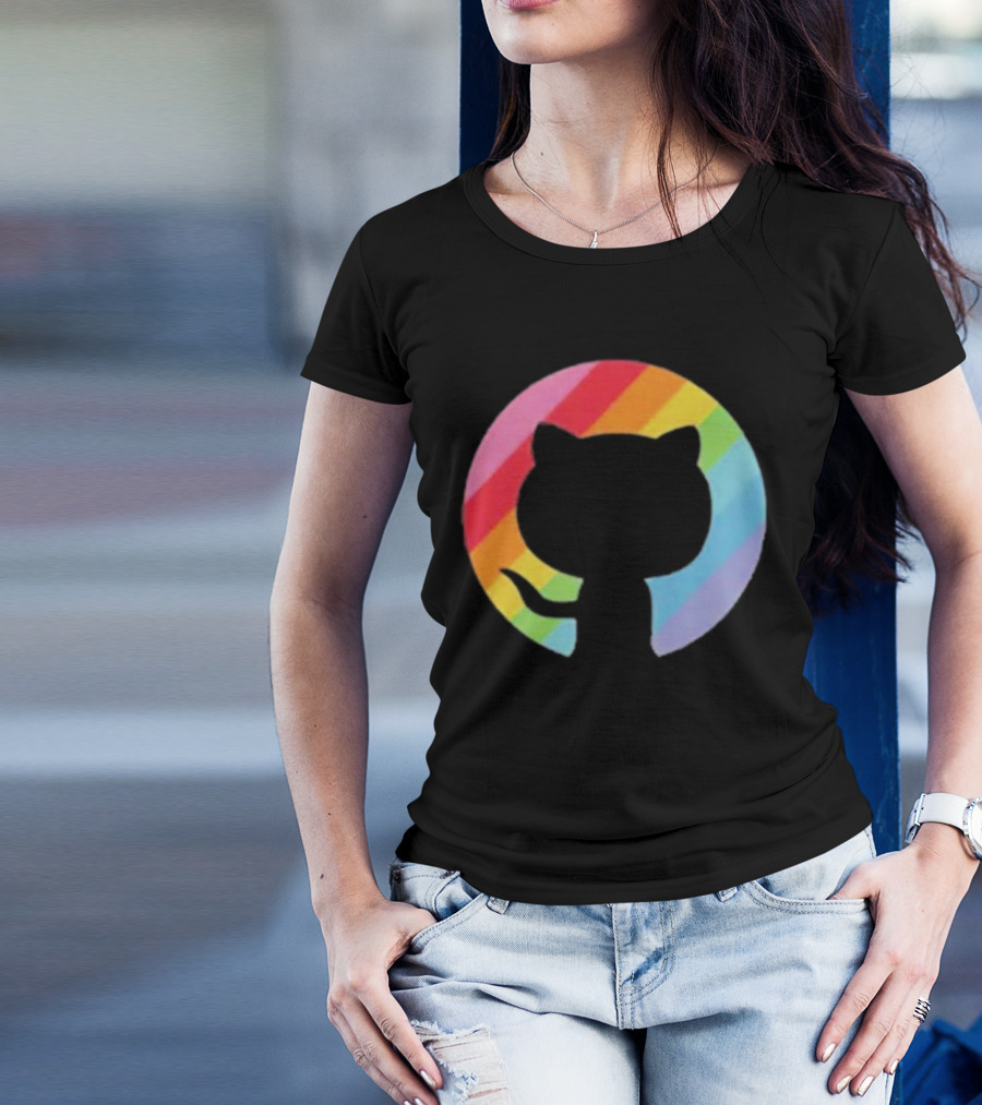 Invertocat Pride Github Merch Rainbow T-Shirt