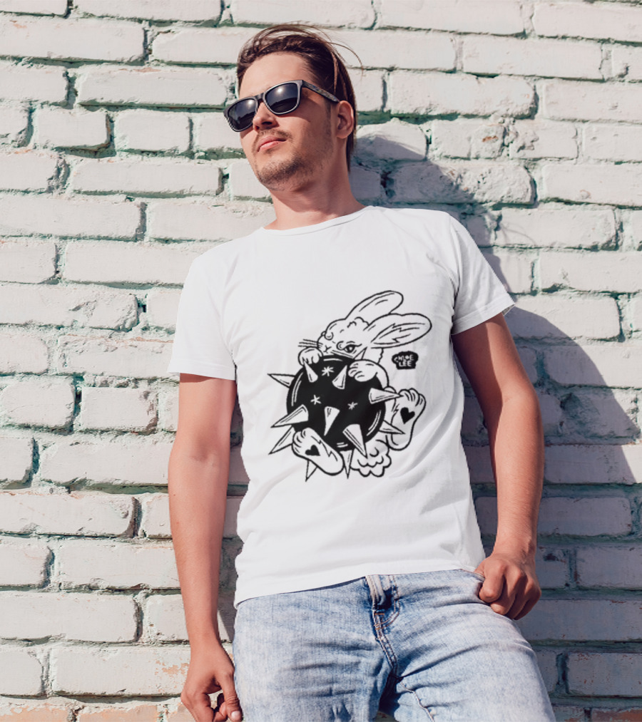 Chloeleeart Morningstar Bunny Holding Spiked Ball With Stars And Hearts T-Shirt