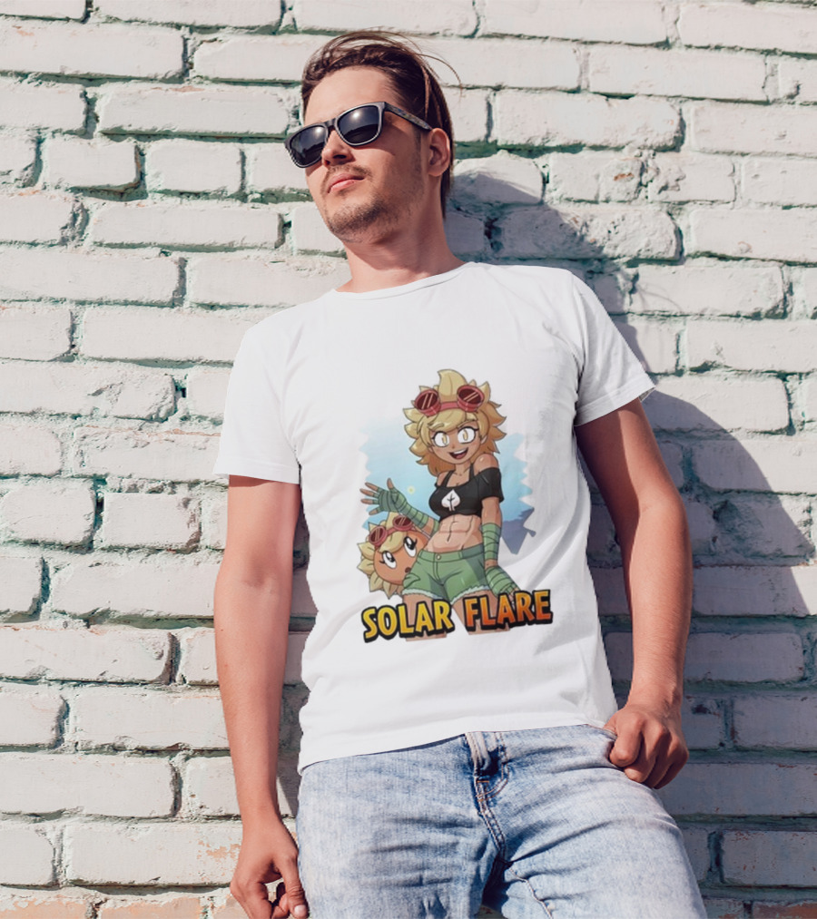 Solar Flare Anime Style Character With Blonde Hair And Goggles T-Shirt