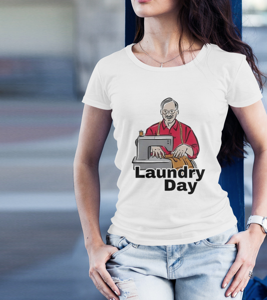 Laundry Day Retro Tailor With Sewing Machine T-Shirt