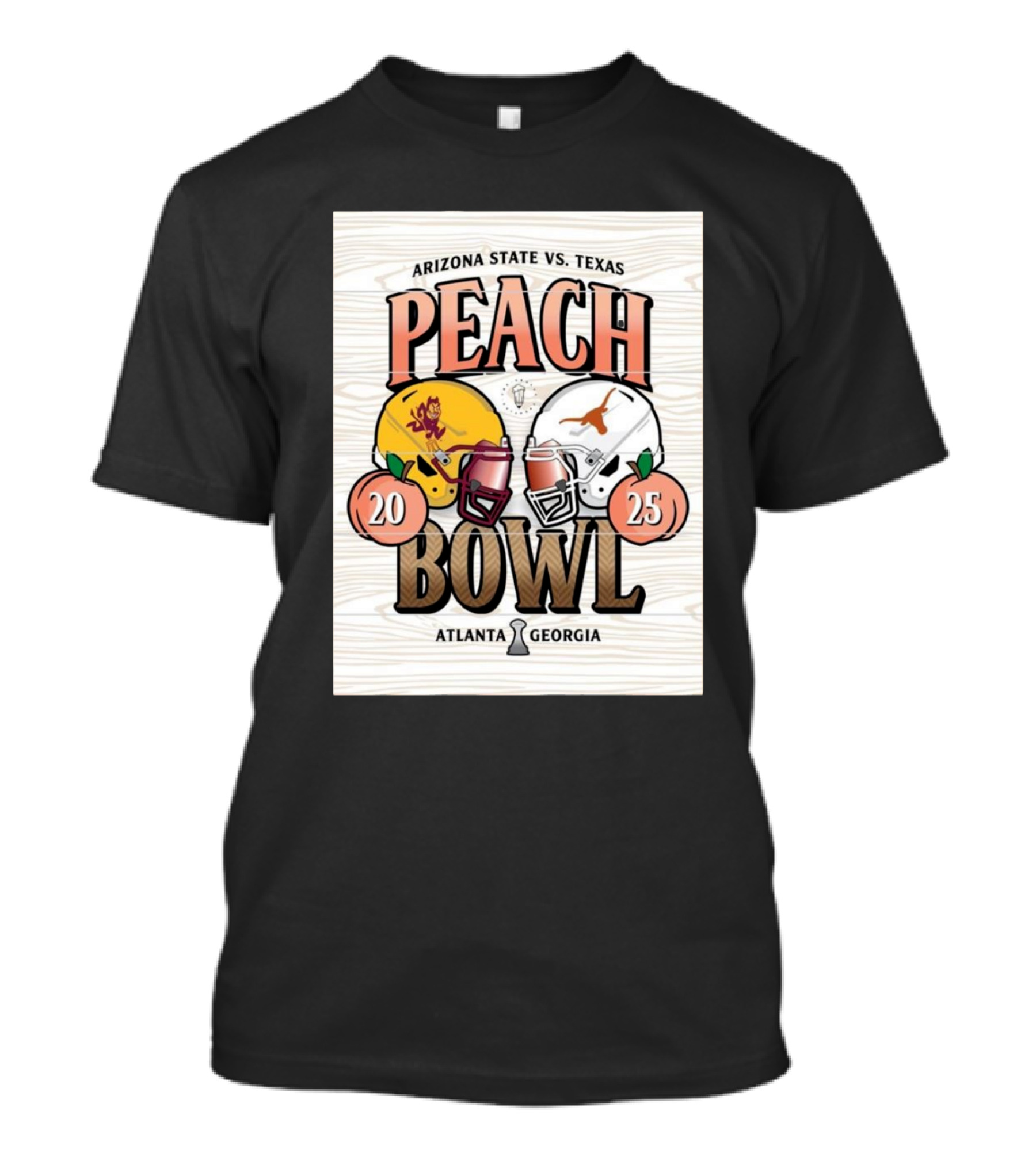 Arizona State Vs Texas Peach Bowl 2025 Atlanta Georgia Helmet Clash T-Shirt