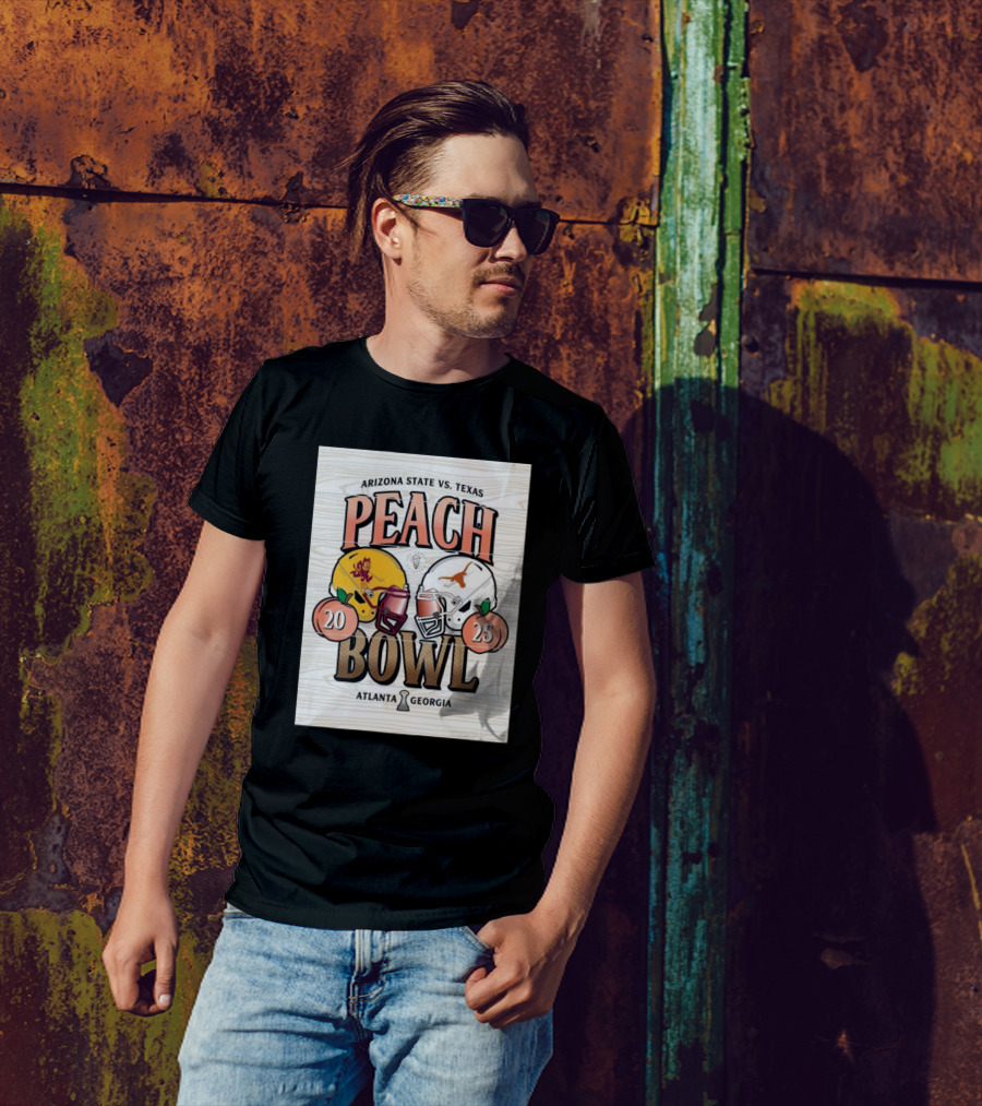 Arizona State Vs Texas Peach Bowl 2025 Atlanta Georgia Helmet Clash T-Shirt