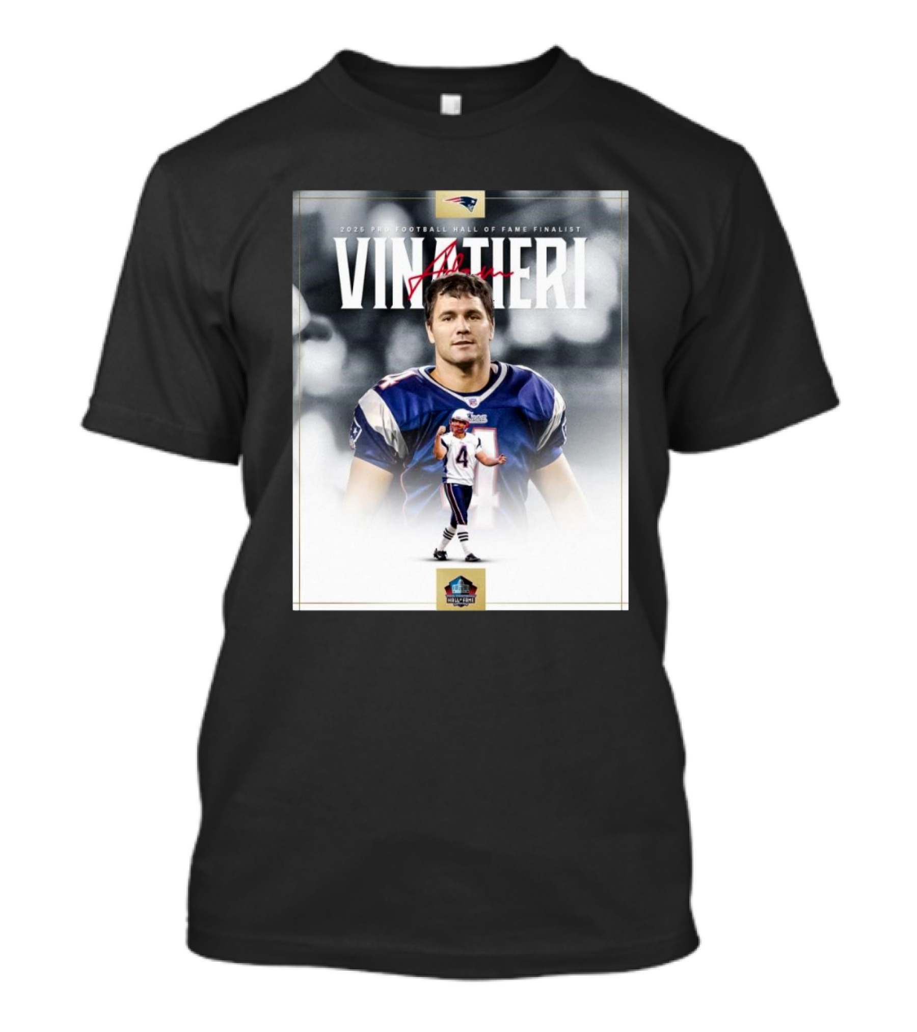 Adam Vinatieri New England Patriots 2025 Pro Football Hall Of Fame Finalist T-Shirt