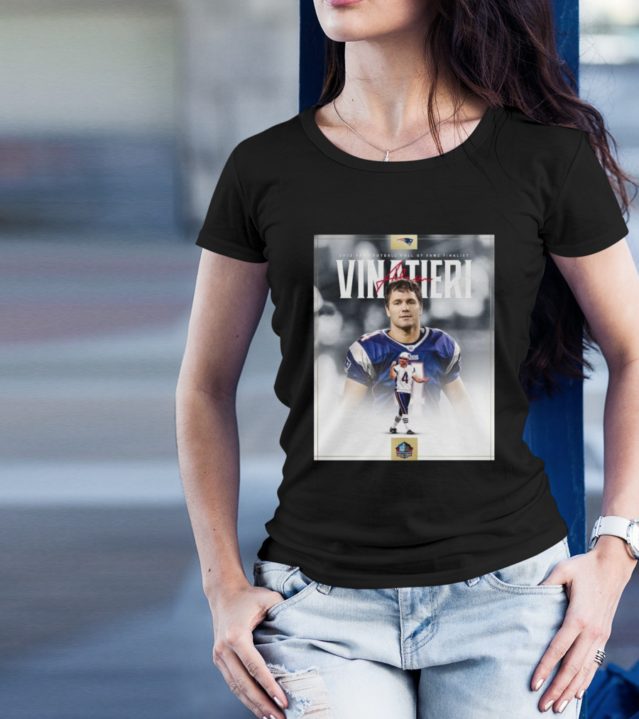 Adam Vinatieri New England Patriots 2025 Pro Football Hall Of Fame Finalist T-Shirt