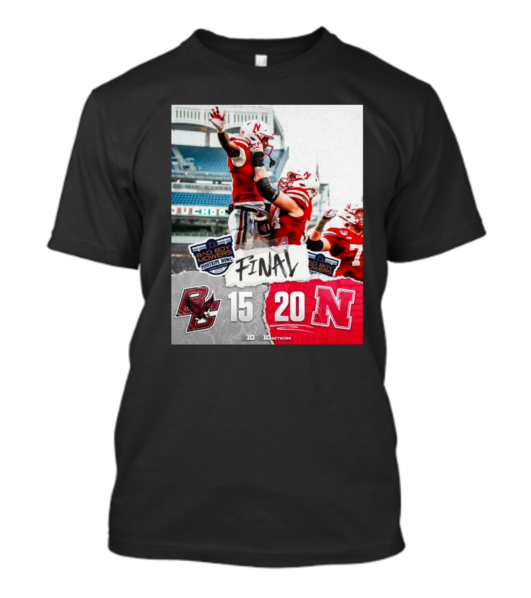 Final Score Nebraska Cornhuskers 20 Boston College Eagles 15 Bad Boy Mowers Pinstripe Bowl T-Shirt