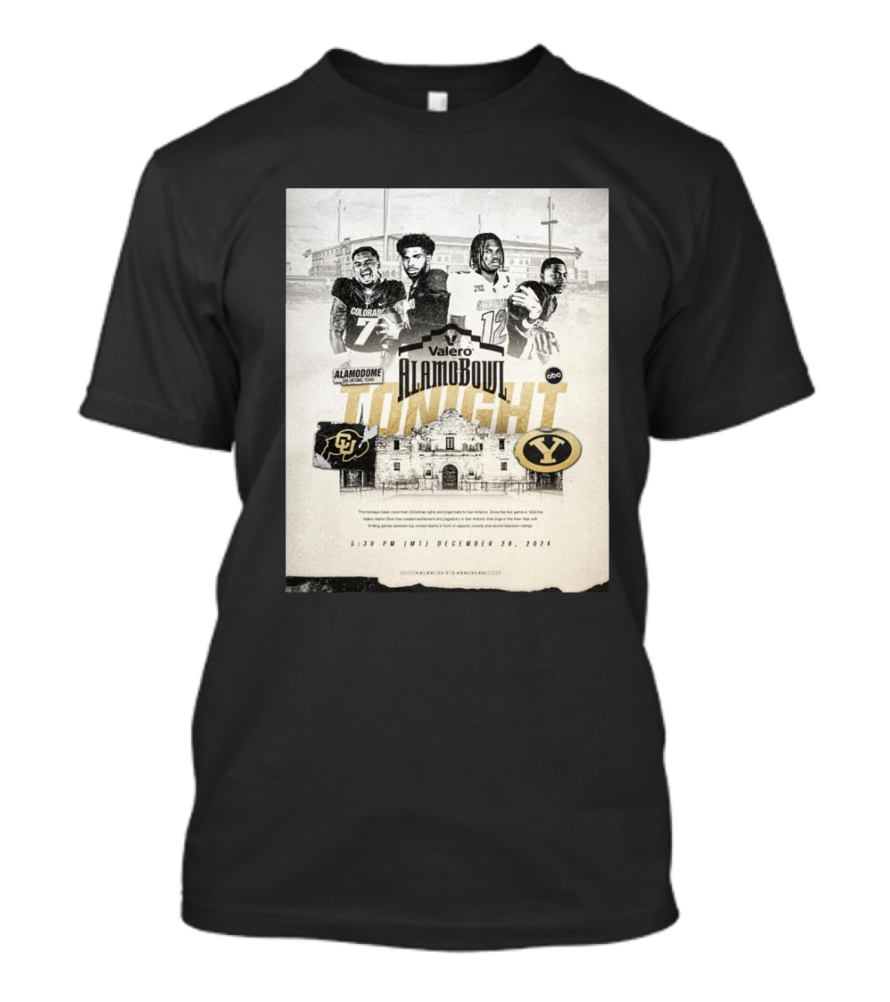 Valero Alamo Bowl Colorado Buffaloes Vs BYU Cougars Alamodome December 28 T-Shirt