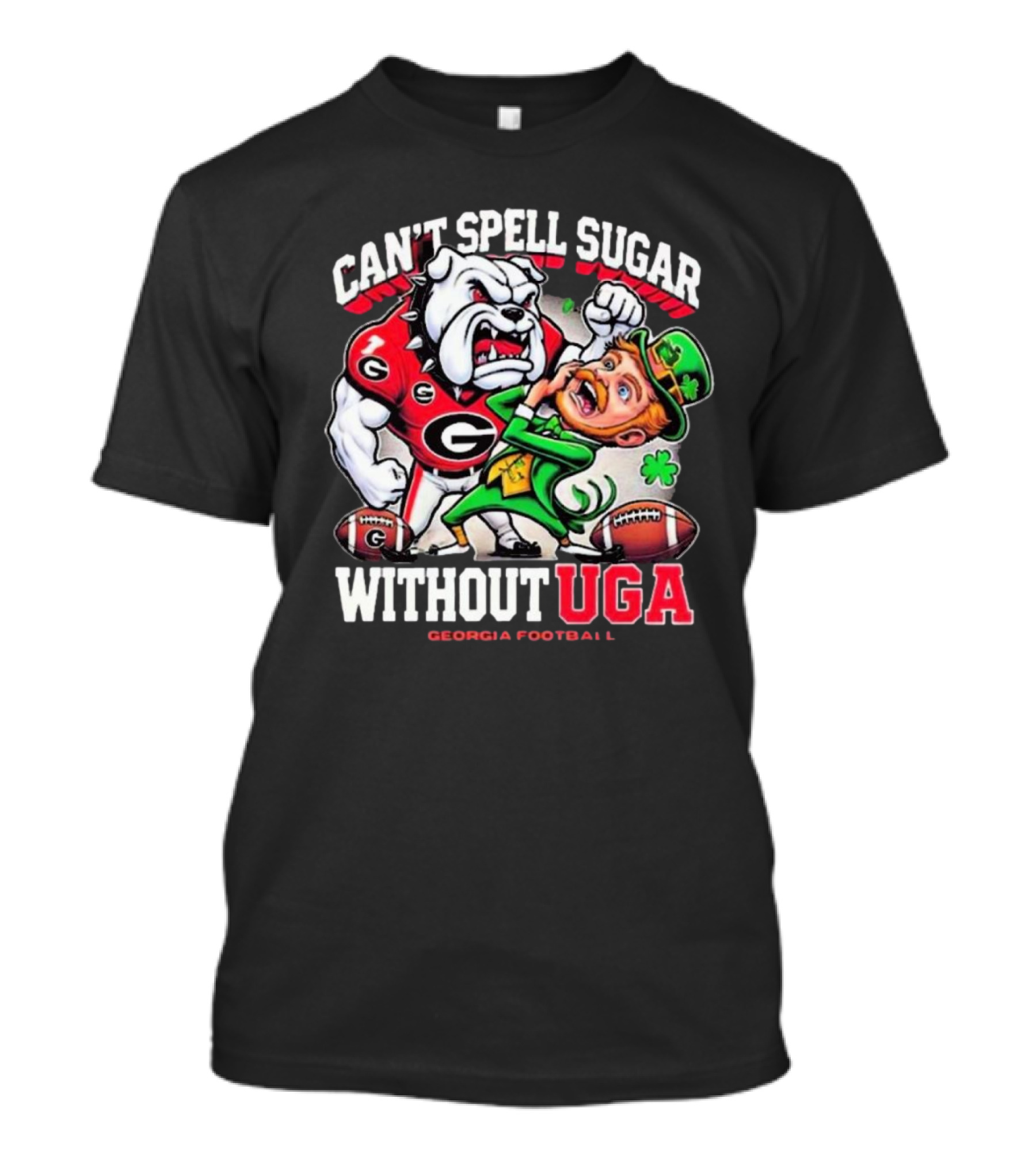 UGA Georgia Football Can't Spell Sugar Without Bulldogs Mascot T-Shirt