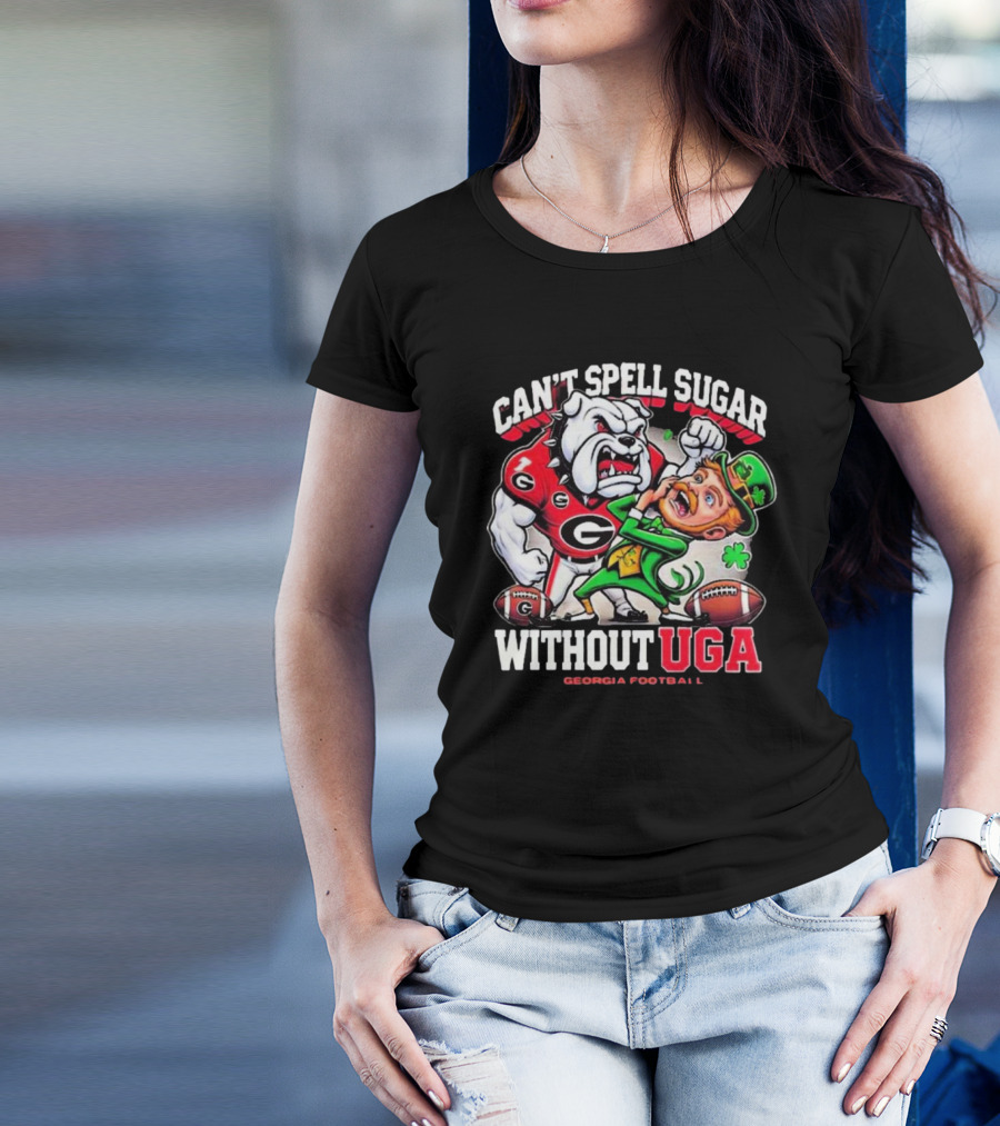 UGA Georgia Football Can't Spell Sugar Without Bulldogs Mascot T-Shirt