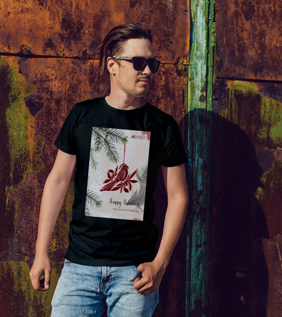 Bayside Happy Holidays From Our Cult To Yours Cardinal Ornament T-Shirt