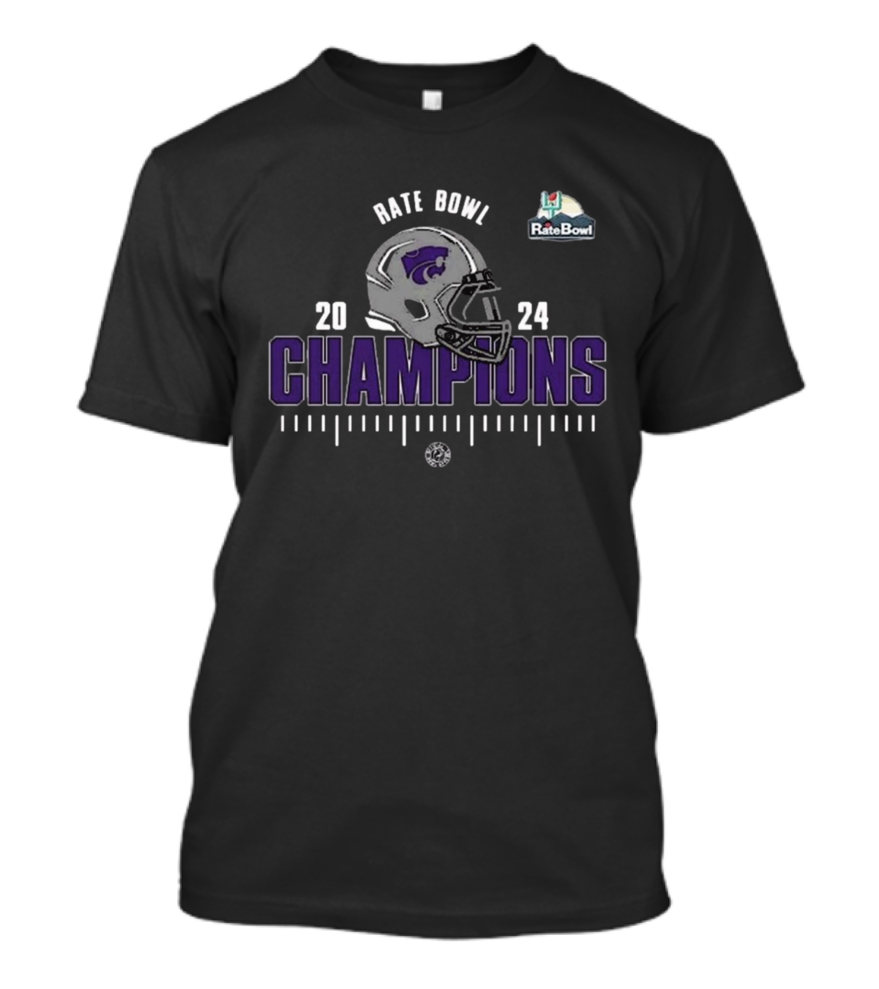 Rate Bowl 2024 Champions Kansas State Wildcats Football Helmet T-Shirt