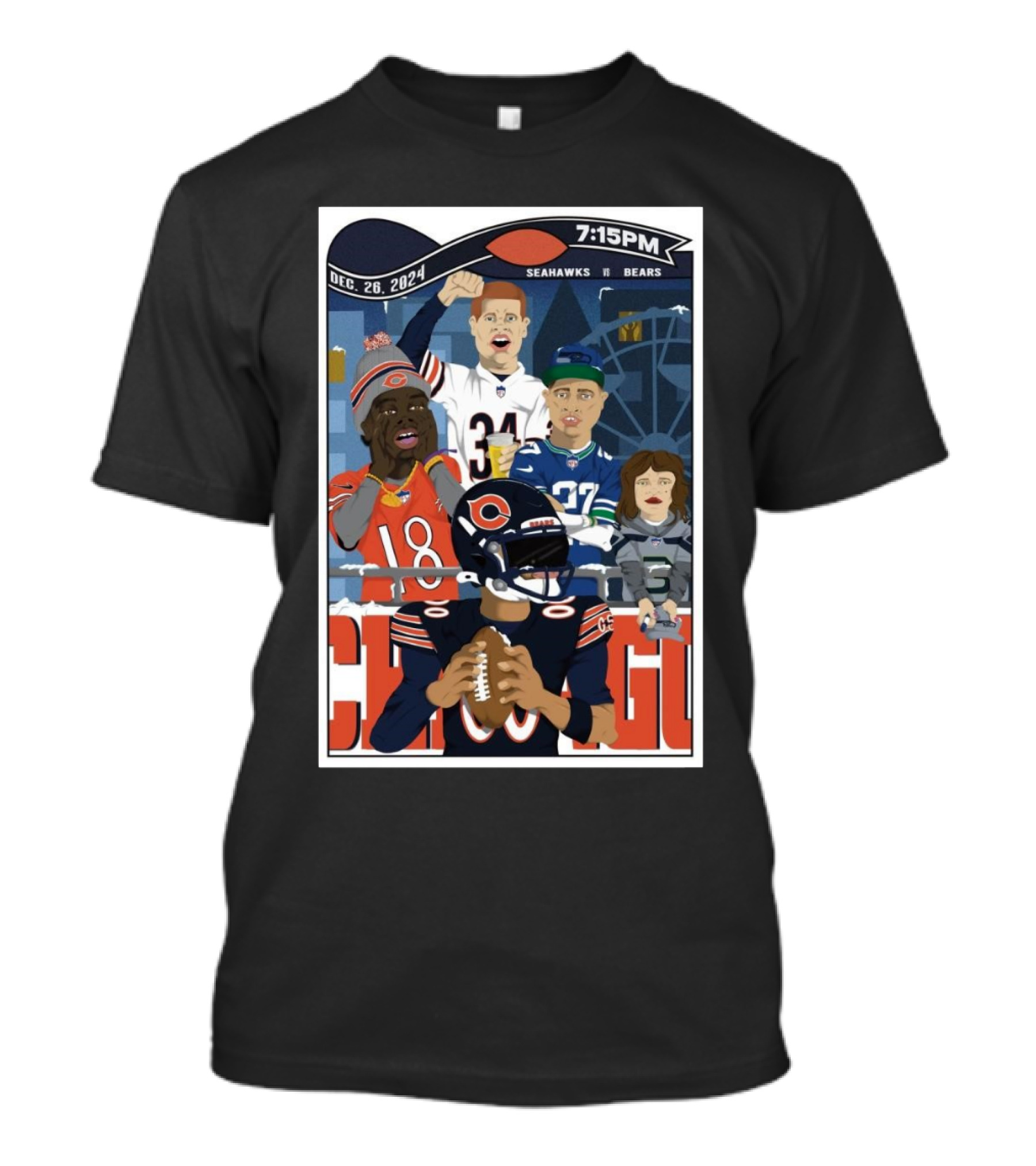 Seattle Seahawks Vs Chicago Bears December 26 2024 7:15 PM Painting T-Shirt