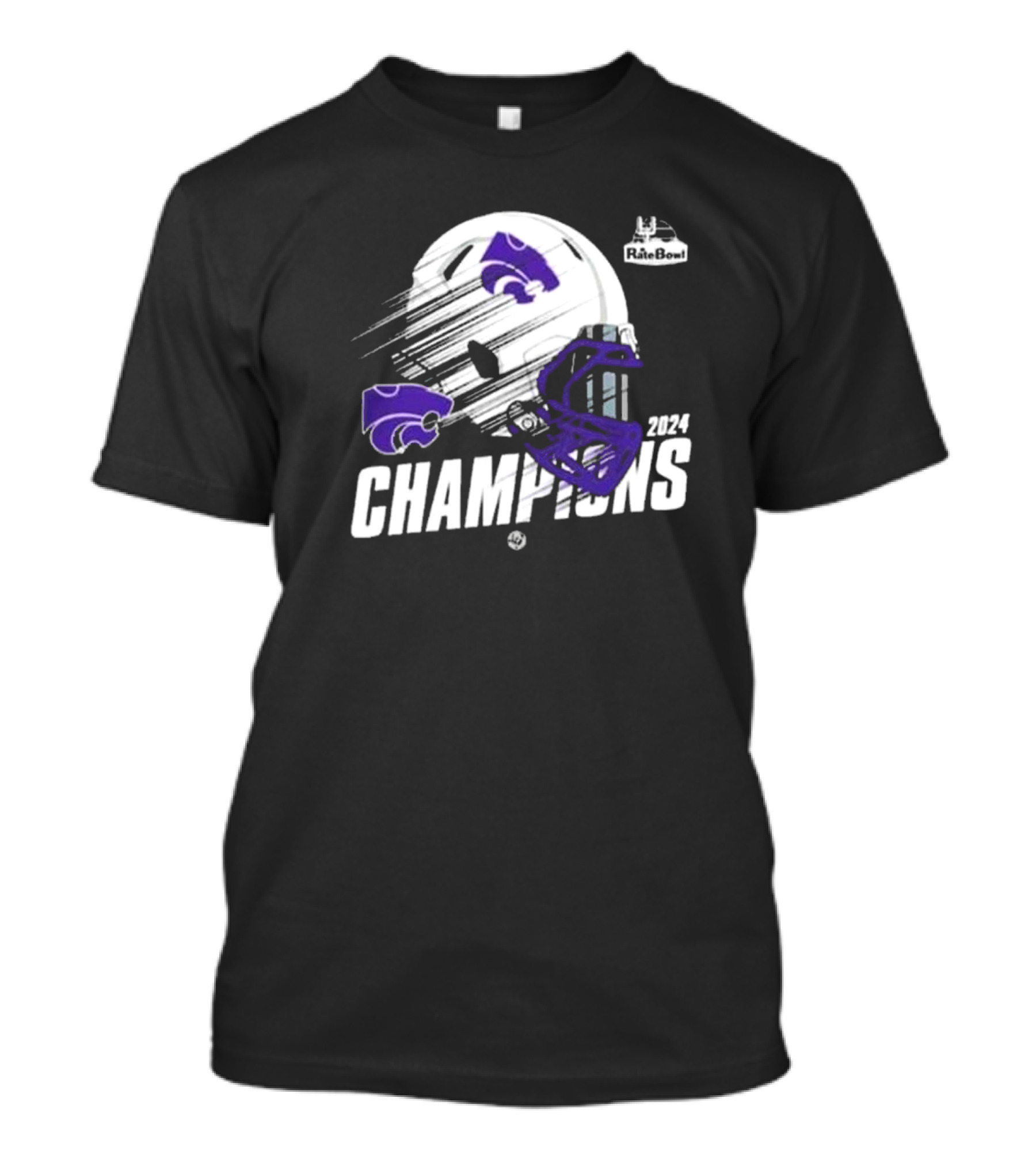 Kansas State Wildcats Rate Bowl Champions 2024 Helmet NCAAF Bowl Games 2024-2025 T-Shirt