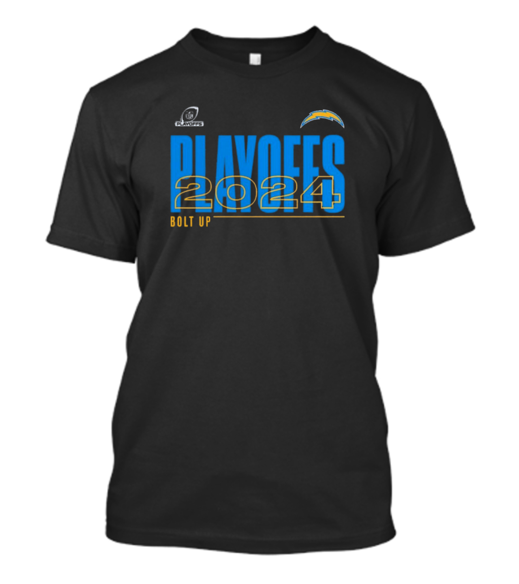 Los Angeles Chargers 2024 Playoffs Bolt Up NFL Vs New England Patriots T-Shirt