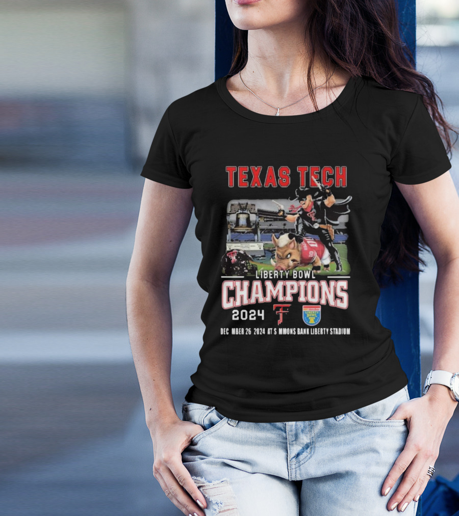 Texas Tech Liberty Bowl Champions 2024 December 26 Simmons Bank Liberty Stadium Mascot T-Shirt