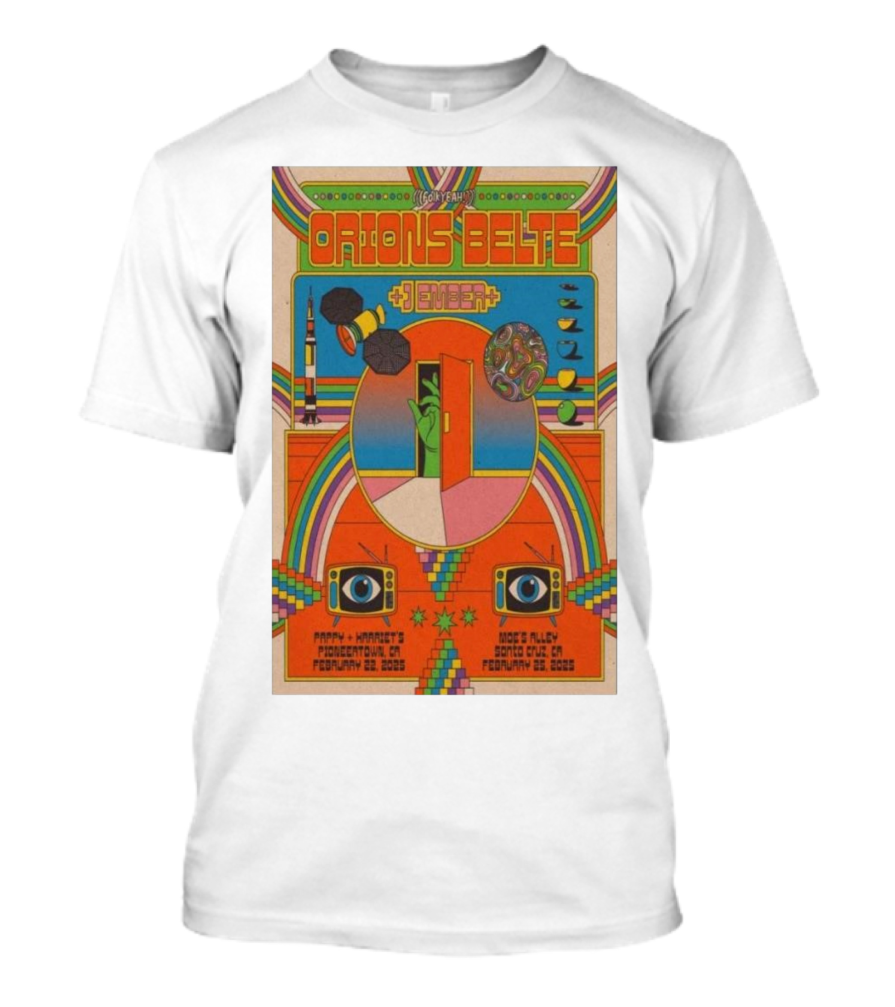 Orions Belte February 22 2025 Pappy Harriet’s Pioneertown CA Retro Space Concert T-Shirt