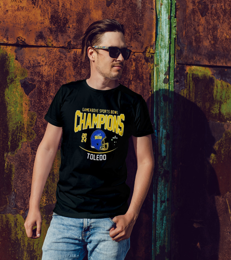 Toledo Rockets 2024 GameAbove Sports Bowl Champions Football Helmet T-Shirt