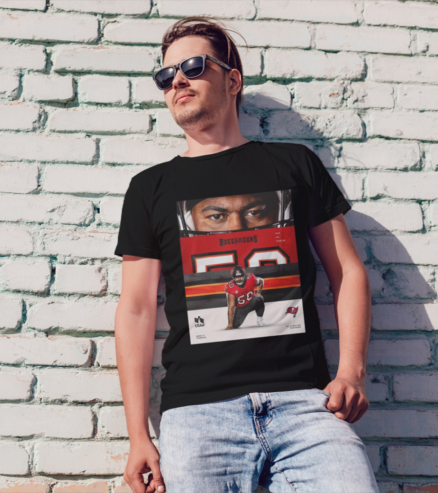 Vita Vea Buccaneers Vs Panthers Week 17 Threads Red On Pewter T-Shirt