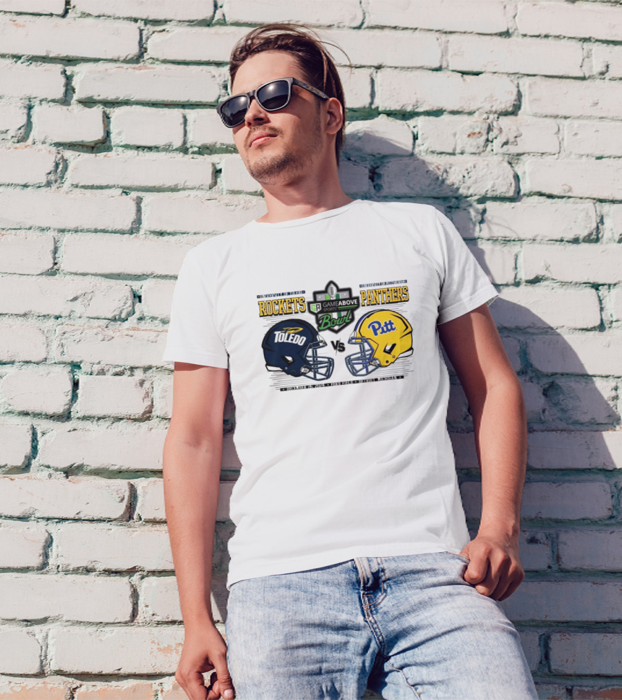 Toledo Rockets Vs Pitt Panthers Gameabove Sports Bowl December 26th 2024 Head To Head Football Matchup T-Shirt