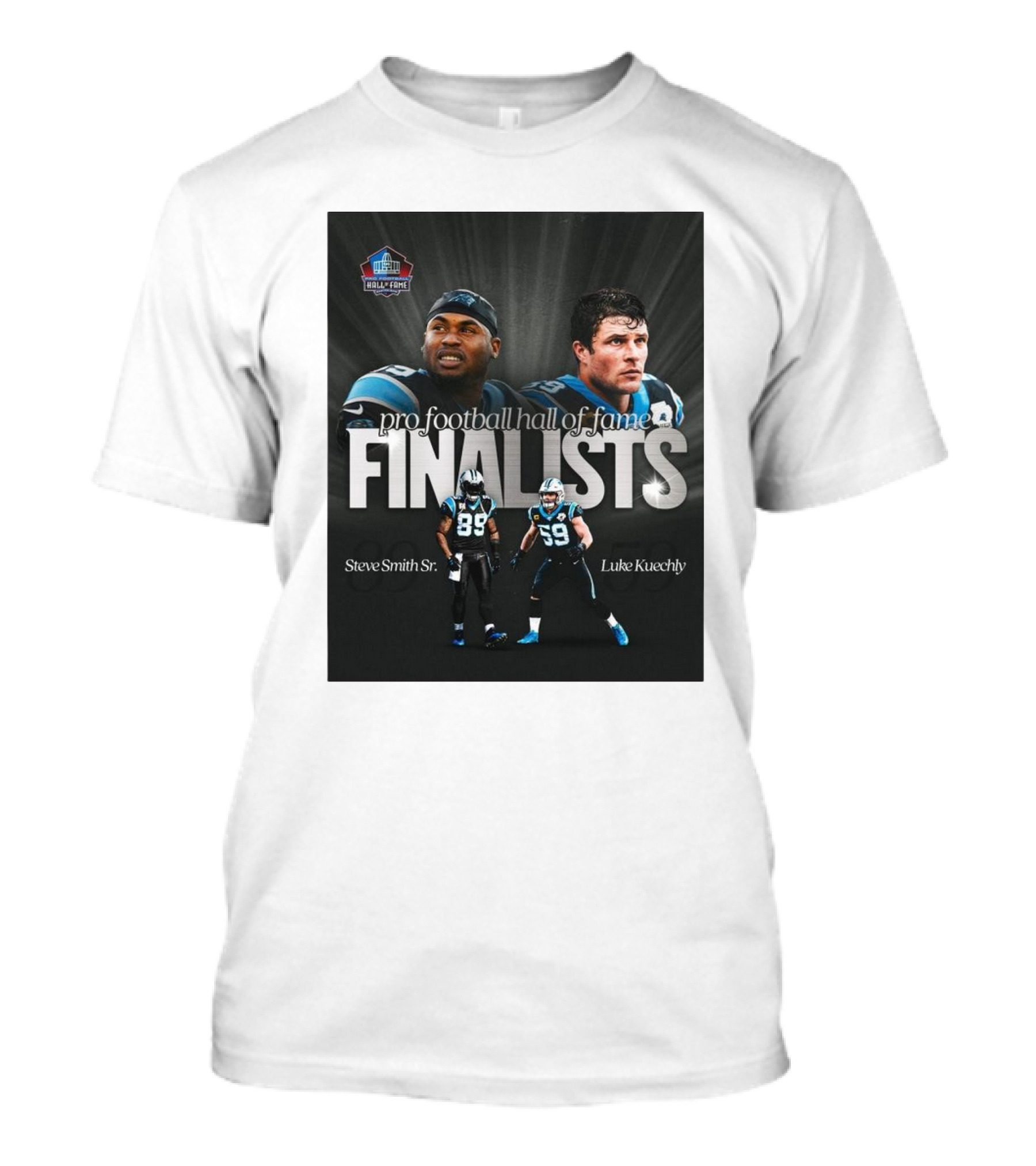 Pro Football Hall Of Fame Finalists Steve Smith Sr And Luke Kuechly Carolina Panthers 2025 T-Shirt