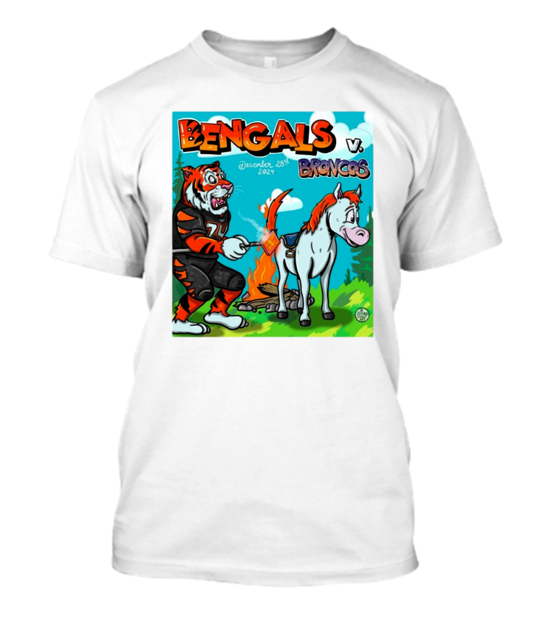 Bengals Vs Broncos December 28th 2024 Tailgate Roasting Showdown T-Shirt