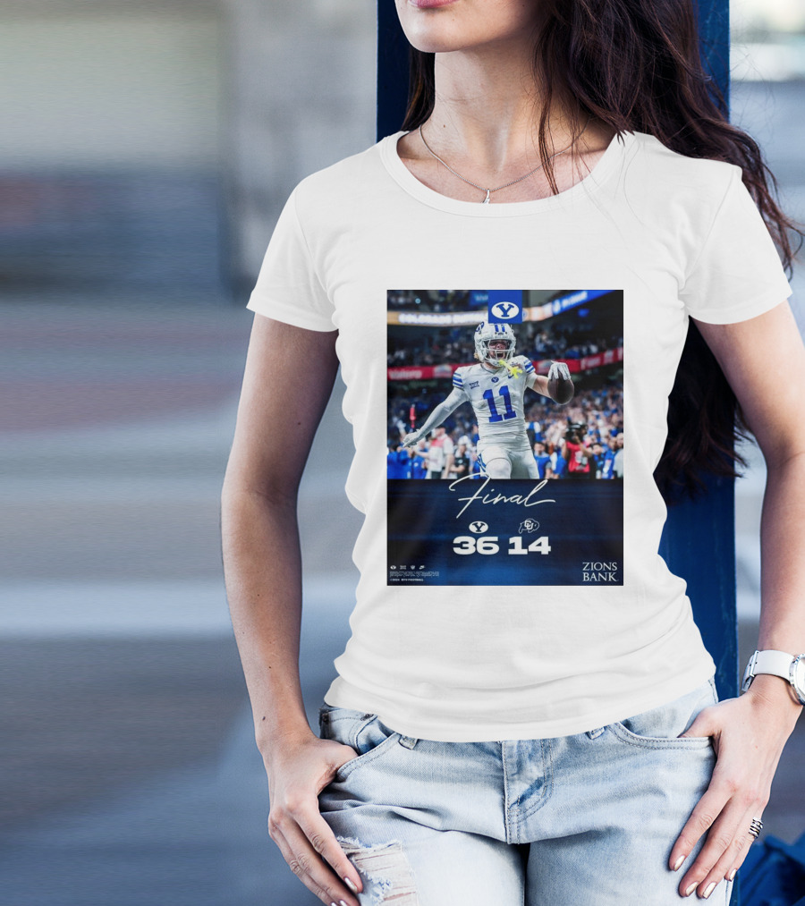 Final BYU Cougars 36 Colorado Buffaloes 14 Alamo Bowl 2024 Zions Bank T-Shirt