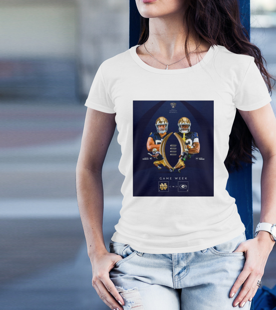 Howard Cross III Jayden Thomas Notre Dame Fighting Irish Vs Georgia Bulldogs Game Week Matchup T-Shirt