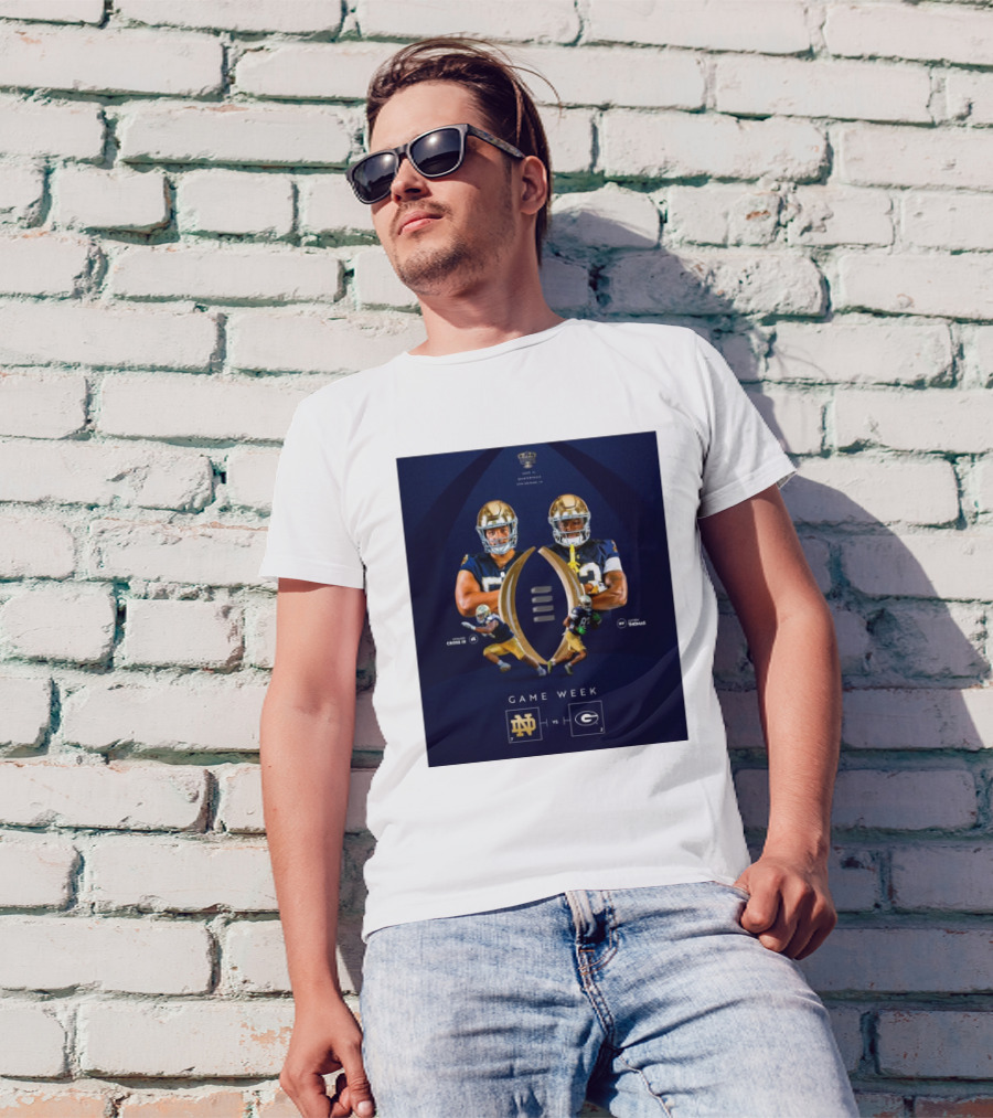 Howard Cross III Jayden Thomas Notre Dame Fighting Irish Vs Georgia Bulldogs Game Week Matchup T-Shirt