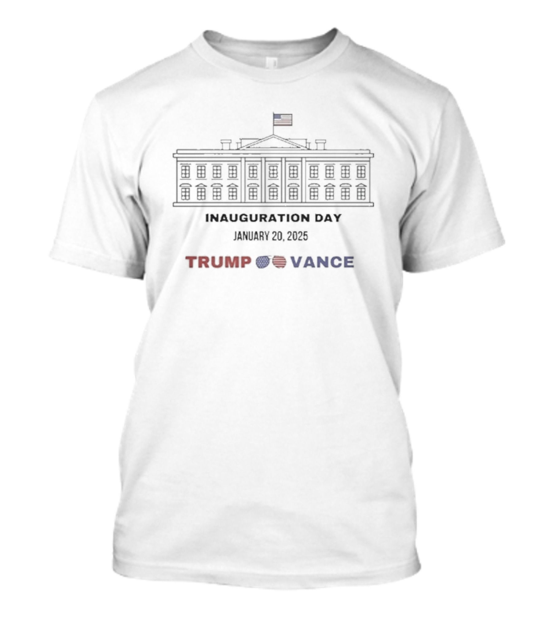 Inauguration Day January 20 2025 Trump Vance White House Flag T-Shirt