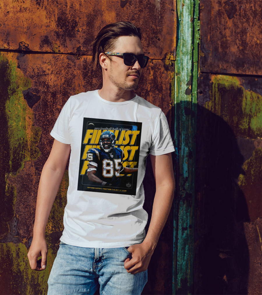 Los Angeles Chargers NFL Antonio Gates Tight End Pro Football Hall Of Fame Finalist Class Of 2025 T-Shirt