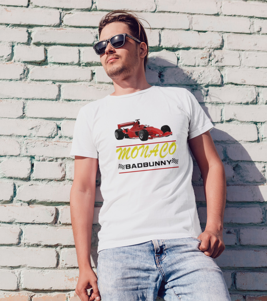 Most Wanted Tour Monaco Bad Bunny Race Car T-Shirt