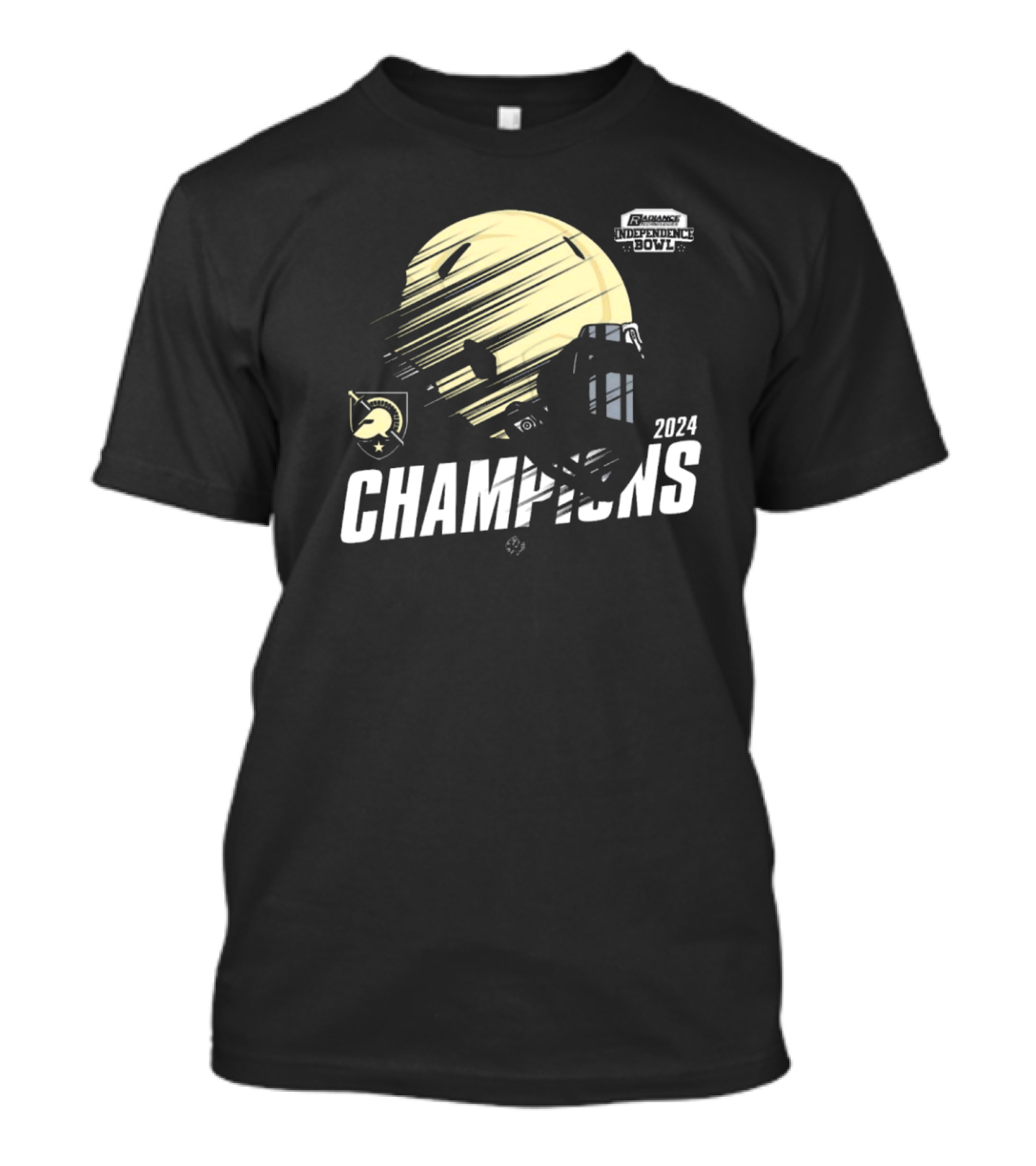 Army Black Knights 2024 Radiance Independence Bowl Champions Football Helmet T-Shirt