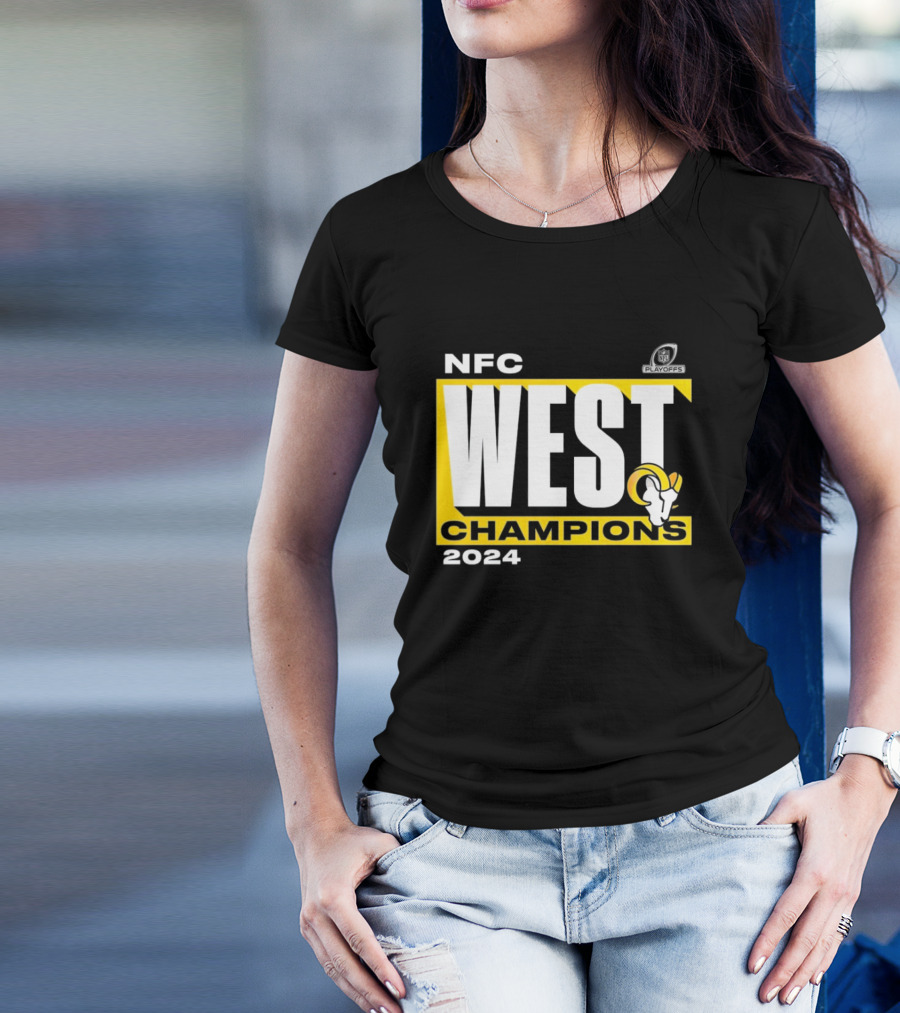 Los Angeles Rams 2024 NFC West Champions NFL Playoffs Victory T-Shirt