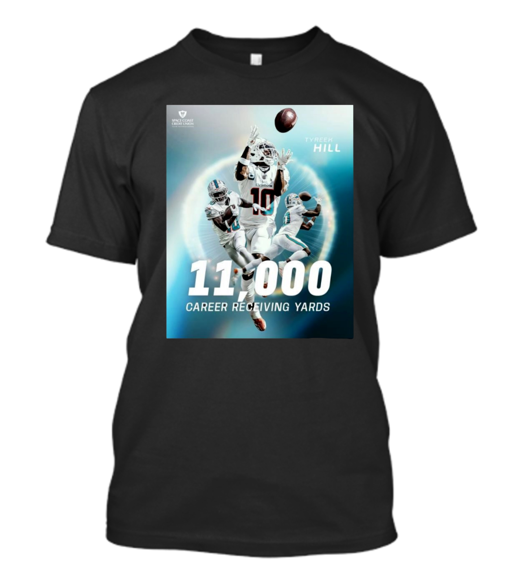 Tyreek Hill 11000 Career Receiving Yards Miami Dolphins Cleveland Browns T-Shirt