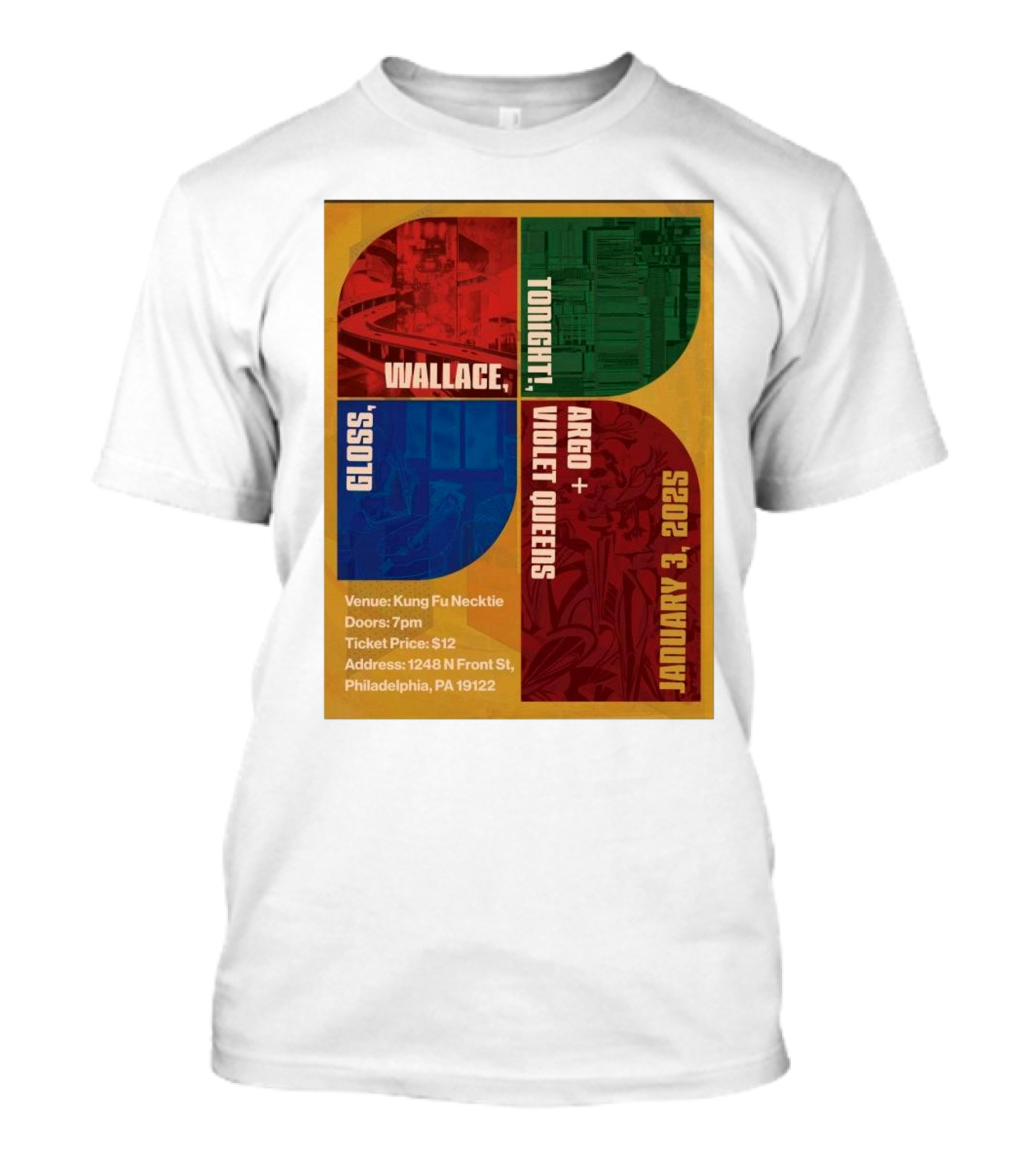 Argo And The Violet Queens Gloss Wallace January 3 2025 Philadelphia Kung Fu Necktie T-Shirt