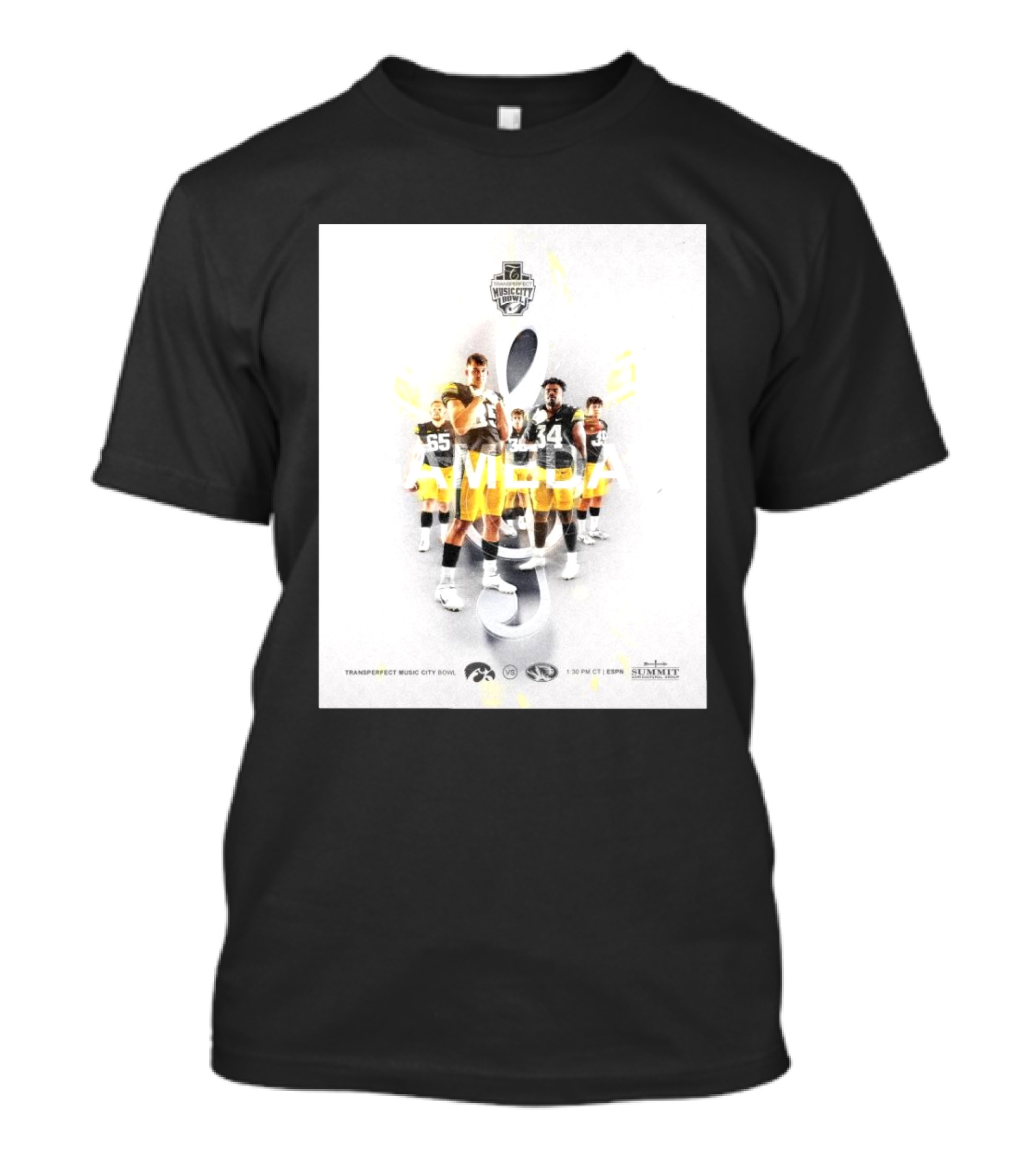 Gameday Iowa Hawkeyes Vs Missouri Tigers Transperfect Music City Bowl 2024 12 30 PM CT ESPN T-Shirt